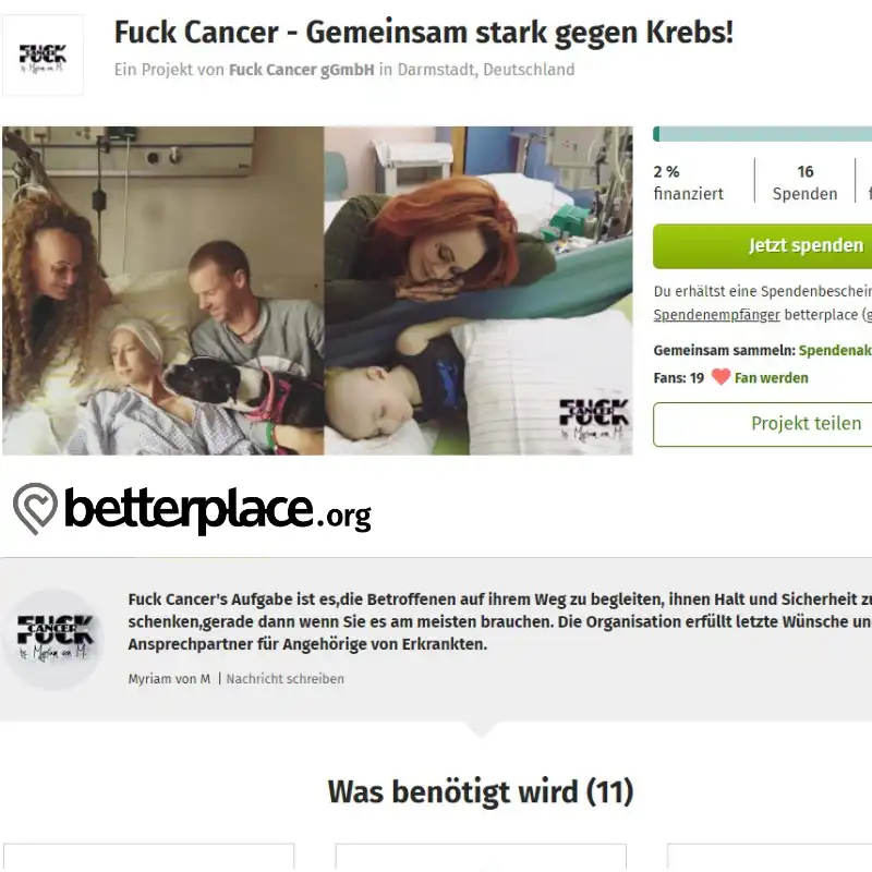 Fuck Cancer auf Betterplace